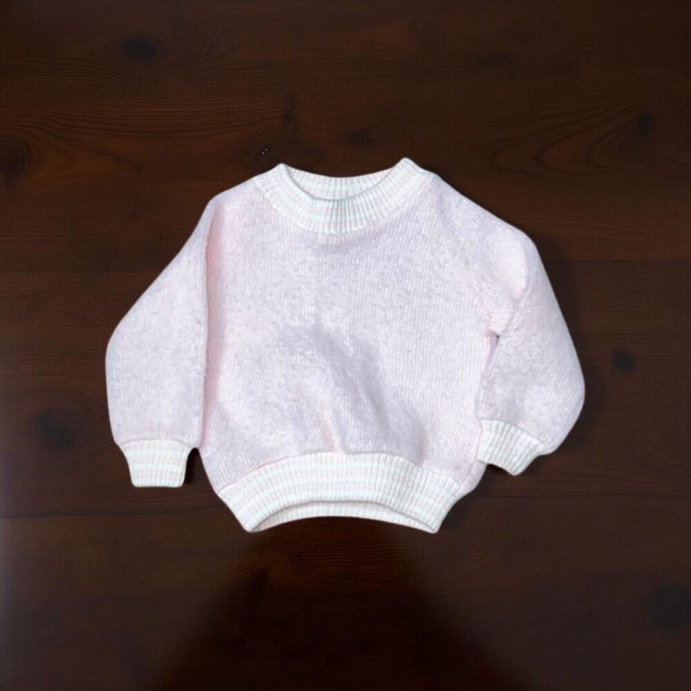 Adorable Anjou Vintage 70s Pullover Pink Sweater Size 12Mo